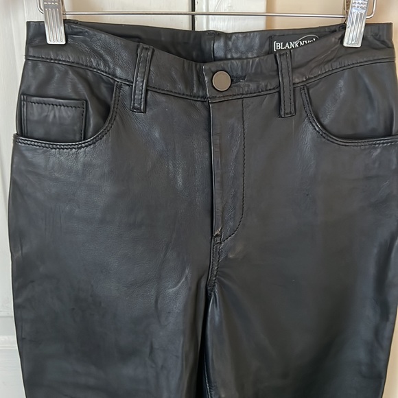 BLANK NYC Stretch Sheep Leather Skinny MOTO Pants Size 26 Black MSRP$398 - Picture 4 of 14